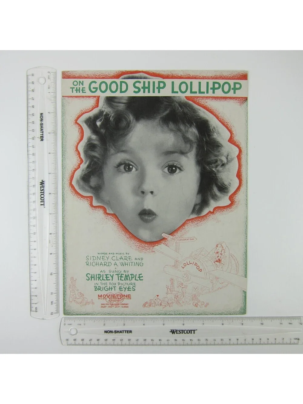 Sheet Music On The Good Ship Lollipop Bright Eyes Shirley Temple Vintage 1934
